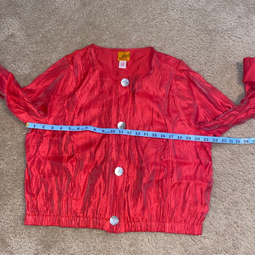 🌺Ruby Rd. Shimmering Cropped Jacket/ Top🌺 - Picture 6 of 9